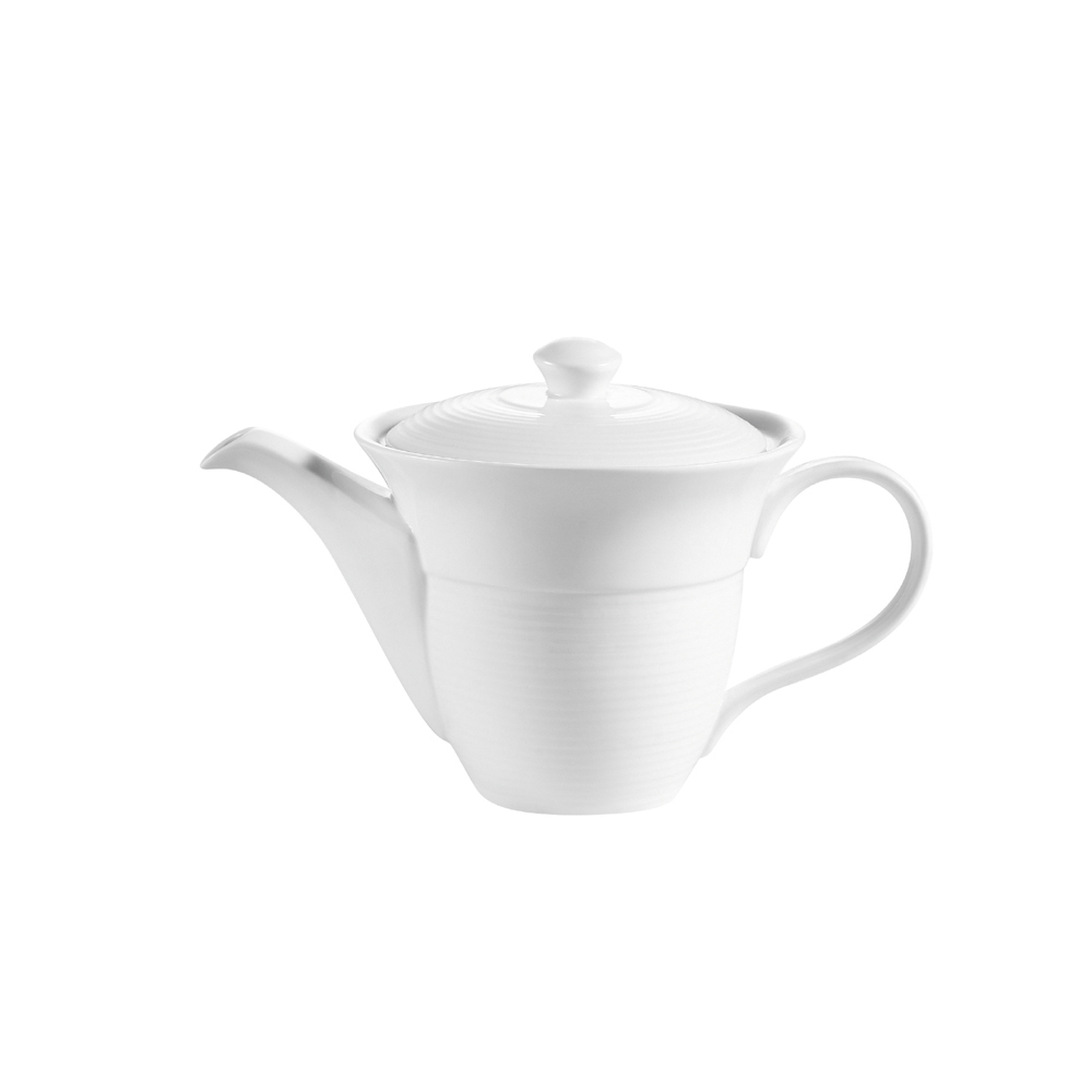 CAC China HMY-TPW16 Harmony Super White Porcelain Teapot 16 oz., 8 1/2" - 2 dozen