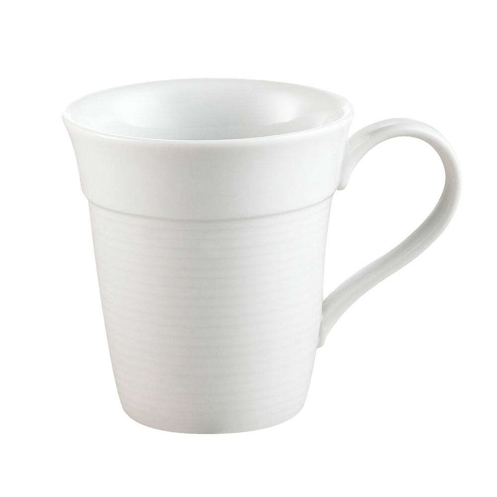 CAC China HMY-38 Harmony Super White Porcelain Tierra Mug 8 oz., 3 3/8" - 3 dozen