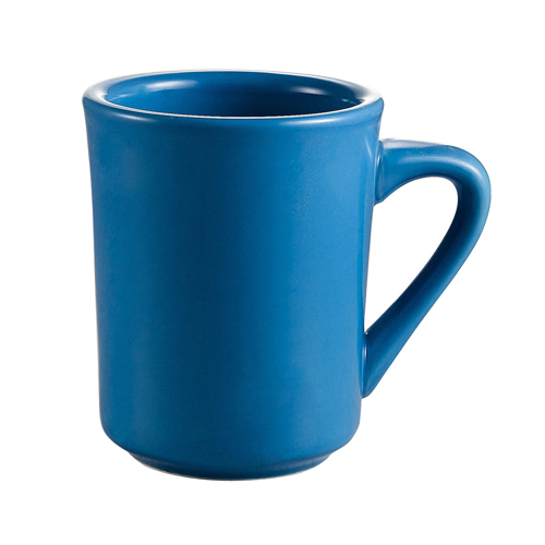 CAC China TM-8-LBU Las Vegas Stoneware Rolled Edge Light Blue Tierra Mug 8 oz., 3 1/8"  - 3 dozen