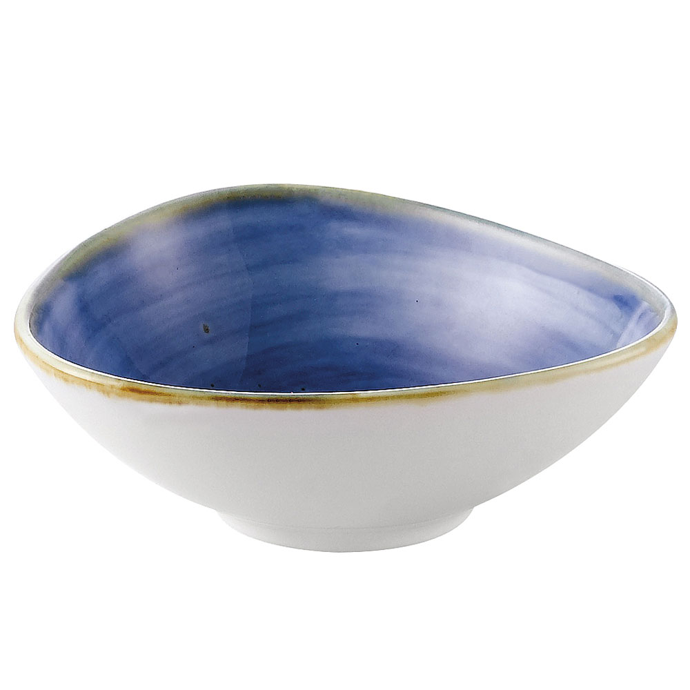 CAC China TUS-TB5-BLU Tucson Starry Night Blue Porcelain Triangular Bowl 6 oz., 4 3/4"  - 3 dozen