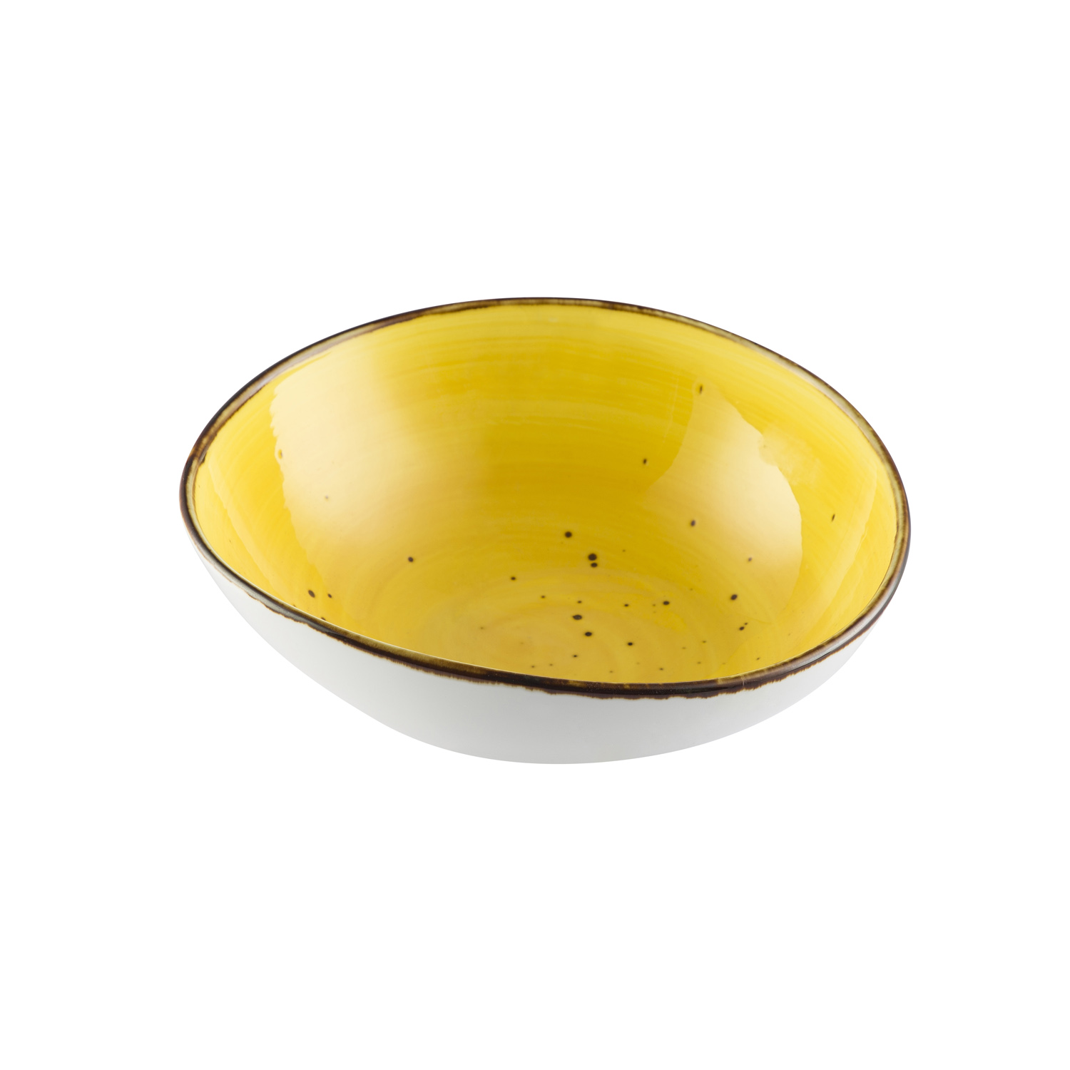 CAC China TUS-TB5-SFL Tucson Sunflower Porcelain Triangular Bowl 6 oz., 4 3/4"  - 3 dozen