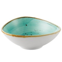 CAC China TUS-TB5-TQS Tucson Turquoise Porcelain Triangular Bowl 6 oz., 4 3/4&quot;  - 3 dozen