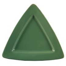 CAC China TRG-12-G Festiware Stoneware Green Triangular Deep Plate 11 1/2&quot;  - 1 dozen