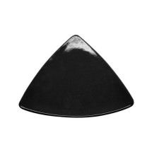 CAC China TRG-9-BLK Festiware Stoneware Black Flat Triangular Plate 8 1/2&quot;  - 2 dozen