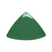 CAC China TRG-9-G Festiware Stoneware Green Flat Triangular Plate 8 1/2&quot;  - 2 dozen