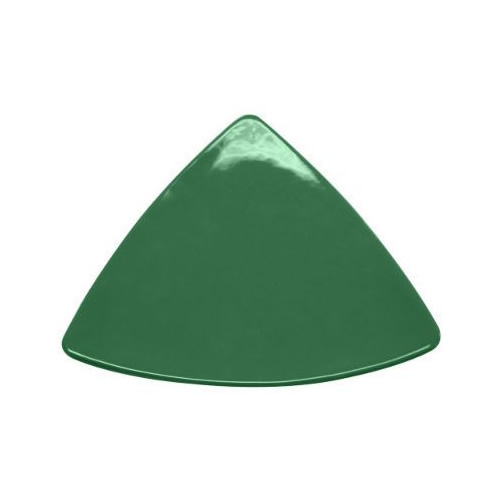 CAC China TRG-9-G Festiware Stoneware Green Flat Triangular Plate 8 1/2"  - 2 dozen