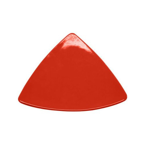 CAC China TRG-9-R Festiware Stoneware Red Flat Triangular Plate 8 1/2"  - 2 dozen
