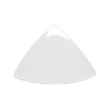 CAC China TRG-9 Festiware Stoneware White Flat Triangular Plate 8 1/2&quot;  - 2 dozen
