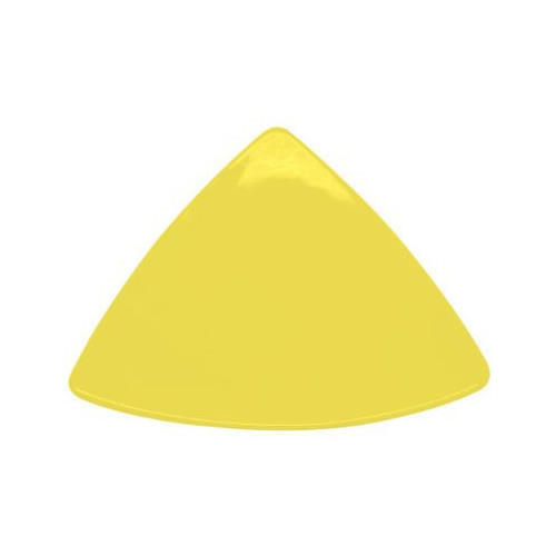 CAC China TRG-9-Y Festiware Stoneware Yellow Flat Triangular Plate 8 1/2"  - 2 dozen