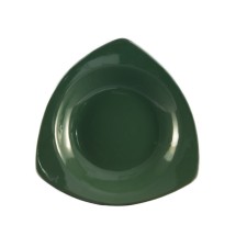 CAC China P-77-G Festiware Stoneware Green Triangular Pasta Bowl 22 oz., 10 1/2&quot;  - 1 dozen