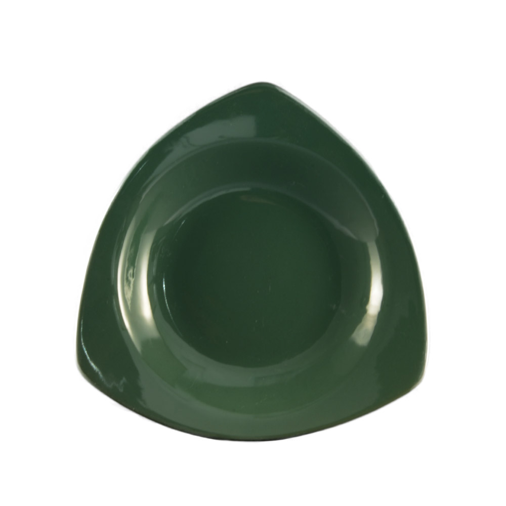 CAC China P-77-G Festiware Stoneware Green Triangular Pasta Bowl 22 oz., 10 1/2"  - 1 dozen