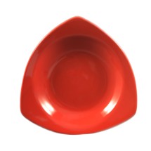 CAC China P-77-R Festiware Stoneware Red Triangular Pasta Bowl 22 oz., 10 1/2"  - 1 dozen