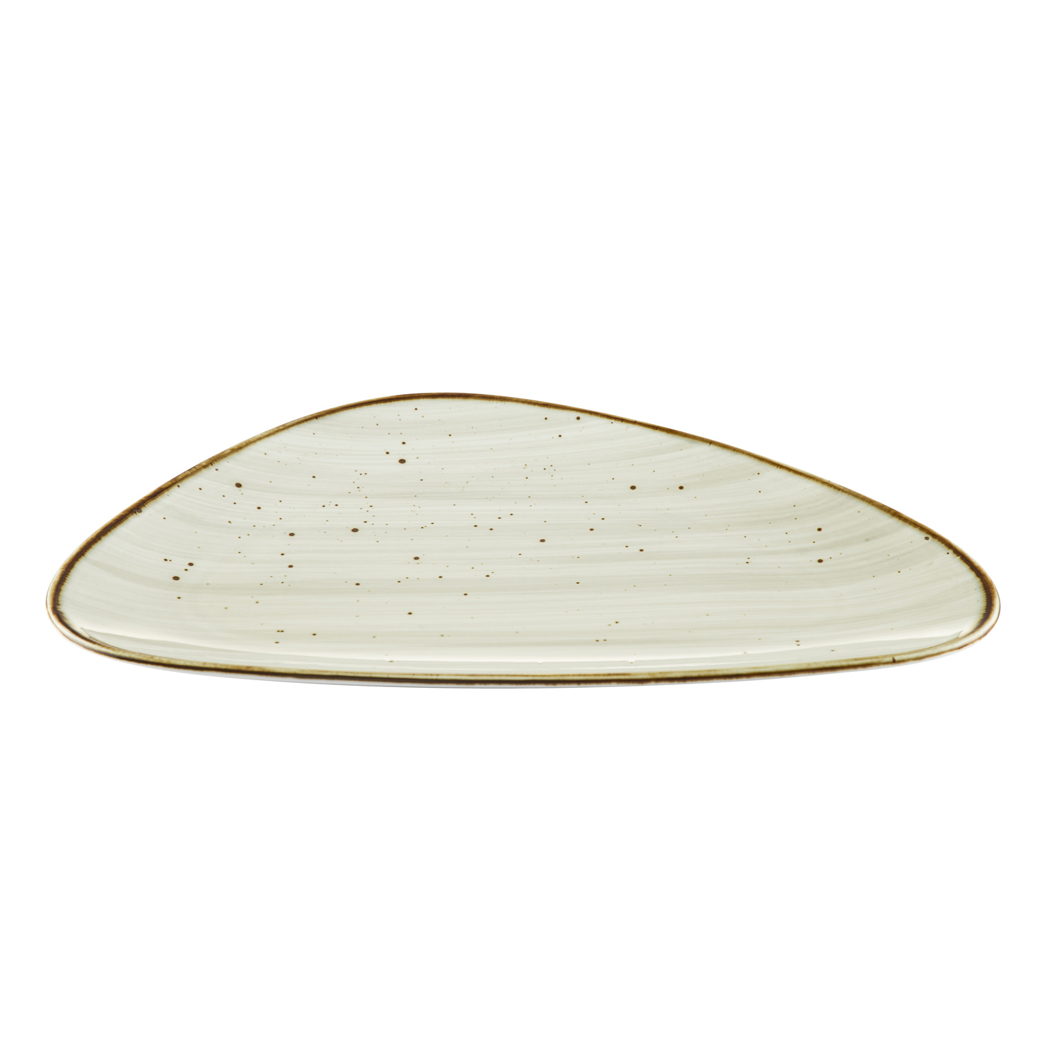 CAC China TUS-T41-BGE Tucson Desert Beige Porcelain Triangular Plate 13 1/8"  - 1 dozen