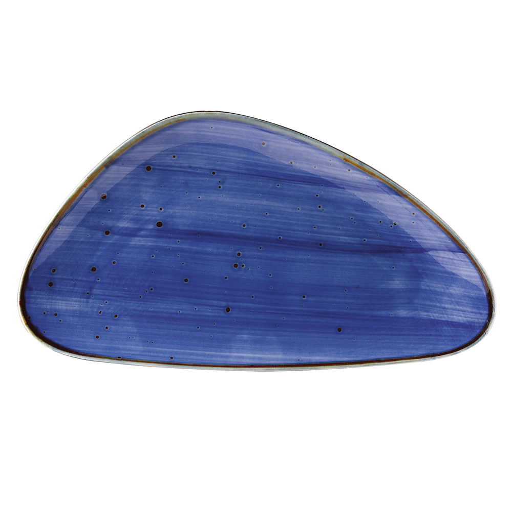 CAC China TUS-T41-BLU Tucson Starry Night Blue Porcelain Triangular Plate 13 1/8"  - 1 dozen