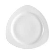 CAC China CPT-3 Super White Porcelain Triangular Soup Plate 12 oz., 9&quot; - 2 dozen