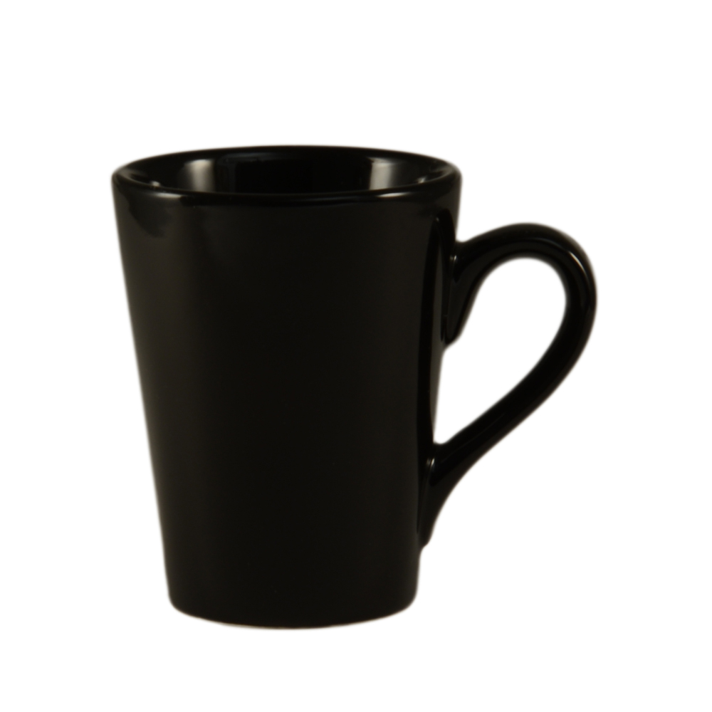 CAC China VC-12-BLK Victory Black Stoneware Mug 12 oz., 3 1/2"  - 3 dozen