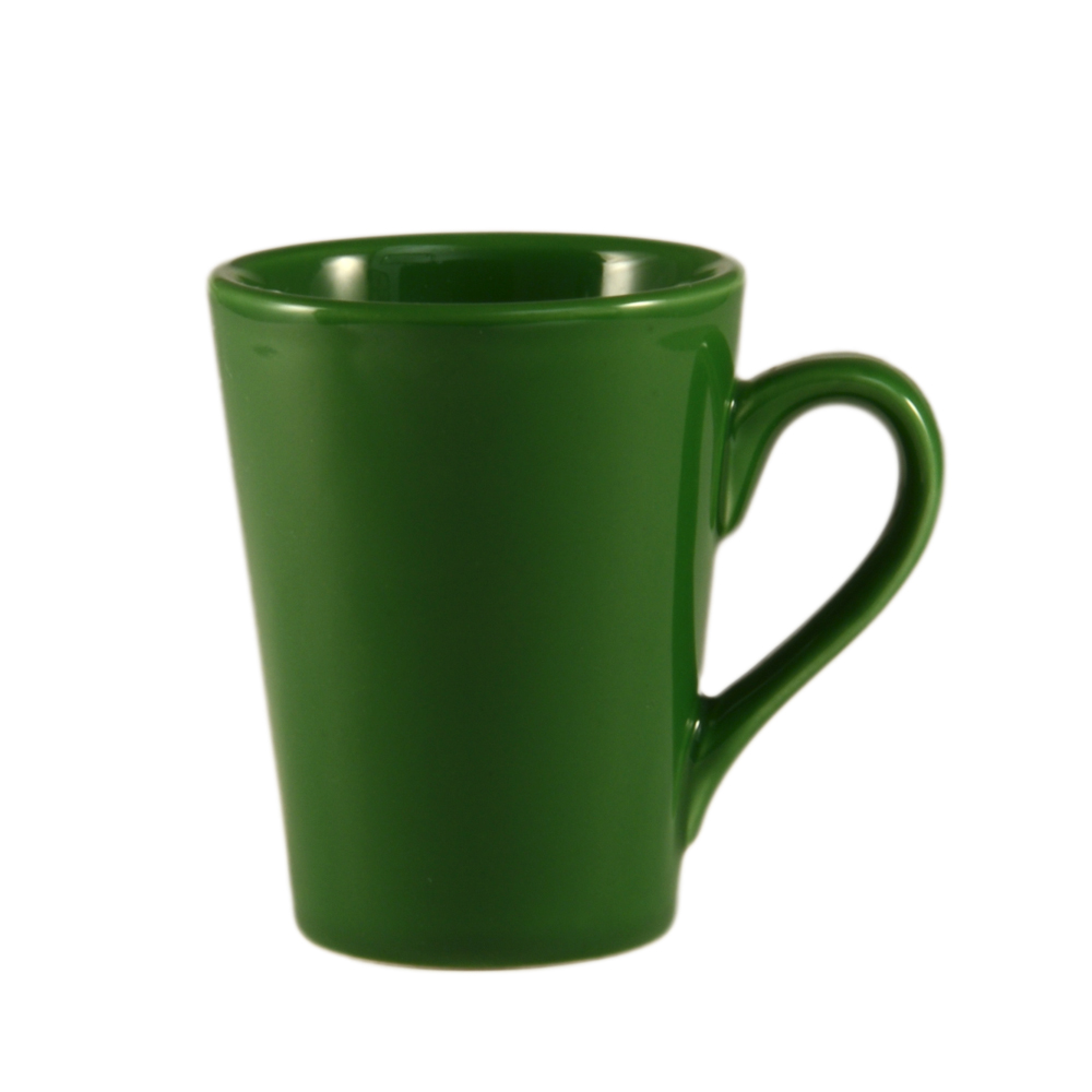 CAC China VC-12-G Victory Green Stoneware Mug 12 oz., 3 1/2" - 3 dozen