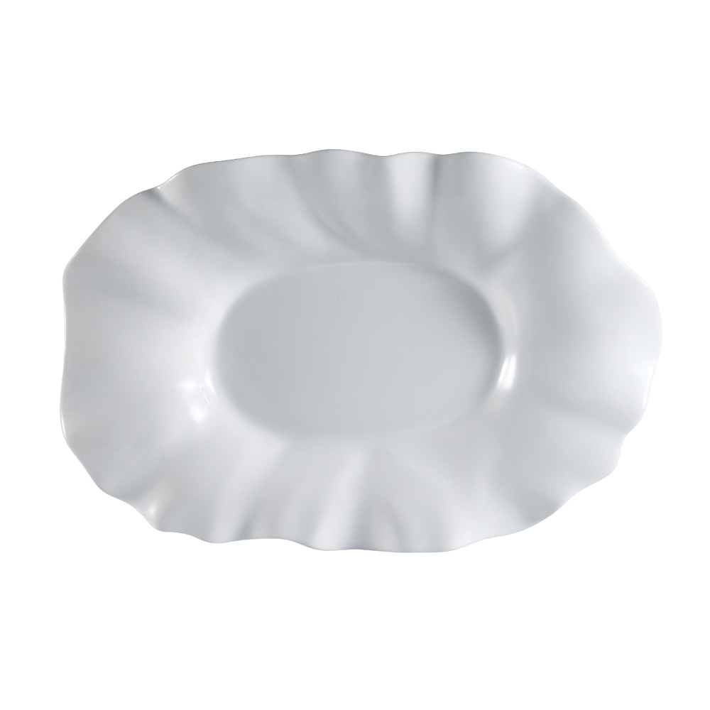 CAC China MX-W25 Catering Collection Super White Porcelain Wavy Platter 26" - 3 pc