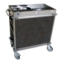 Cadco BC-2-L3 Standard Mobile Beverage Cart, 4 Air Pot Wells, Gray