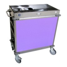 Cadco BC-2-L7 Standard Mobile Beverage Cart, 4 Air Pot Wells, Purple