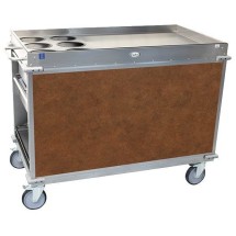 Cadco BC-3-L1 Large Mobile Beverage Cart, 6 Air Pot Wells, Chestnut