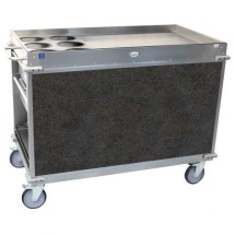 Cadco BC-3-L3 Large Mobile Beverage Cart, 6 Air Pot Wells, Gray