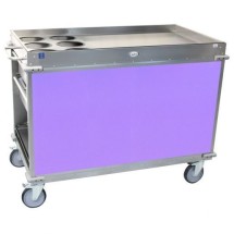 Cadco BC-3-L7 Large Mobile Beverage Cart, 6 Air Pot Wells, Purple 
