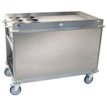 Cadco BC-3-LST Large Mobile Beverage Cart, 6 Air Pot Wells, Stainless Steel 