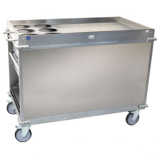 Cadco BC-3-LST Large Mobile Beverage Cart, 6 Air Pot Wells, Stainless Steel 