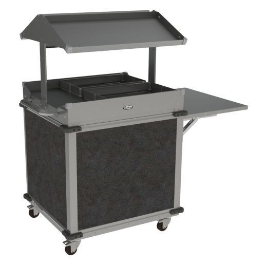 Cadco CBC-GG-B2-L3 Standard 2 Bay Mobile Grab & Go Merchandising Cart, 2-Side Top Grab & Go Shelves, Gray