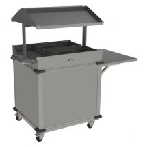 Cadco CBC-GG-B2-LST Standard 2 Bay Mobile Grab & Go Merchandising Cart, 2-Side Top Grab & Go Top Shelves, Stainless Steel
