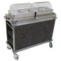Cadco CBC-HH-L3-4 2-Bay Junior Hot Buffet Cart, 4&quot; Deep Pans, Gray