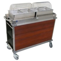 Cadco CBC-HH-L5-4 2-Bay Junior Hot Buffet Cart, 4&quot; Deep Pans, Cherry 