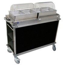 Cadco CBC-HH-L6-4 2-Bay Junior Hot Buffet Cart, 4&quot; Deep Pans, Black