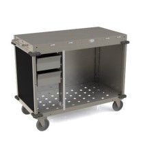 Cadco CBC-PHRX-L1 Medium Mobile Demo / Sampling Cart, Open Cabinet Base, Chestnut