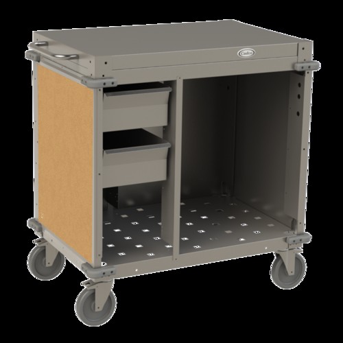 Cadco CBC-SDCX-L1 Small Mobile Demo / Sampling Cart, Open Cabinet Base, Chestnut  