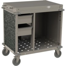 Cadco CBC-SDCX-L3 Small Mobile Demo / Sampling Cart Open Cabinet Base, Gray  