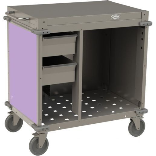 Cadco CBC-SDCX-L7 Small Mobile Demo / Sampling Cart Open Cabinet Base, Purple  