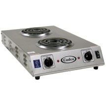 Cadco CDR-1TFB Double Electric Space Saver Hot Plate 6&quot; Burners