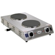 Cadco CDR-2CFB Double Electric Cast Iron Space Saver Hot Plate, 7-1/2&quot; Burners