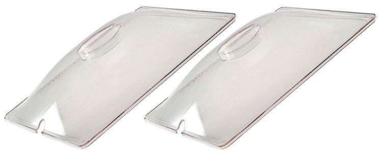 Cadco CL-2 Polycarbonate Clear Food Pan Cover Lids, Half Size, 2/Pack