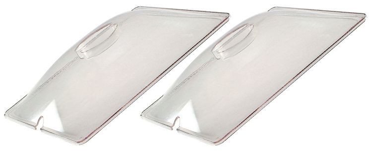 Cadco CL-2 Polycarbonate Clear Food Pan Cover Lids, Half Size, 2/Pack