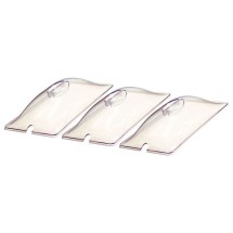 Cadco CL-3 Polycarbonate Clear Food Pan Cover Lids, Third Size, 3/Pack