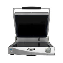 Cadco CPG-15F Jumbo Panini Single Grill with Smooth Top, Black Glass Ceramic Plates, 204-240V