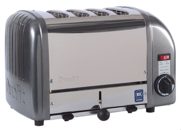 Cadco CTW-4M Stainless Steel 4 Slot Standard Toaster, 120V