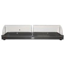 Cadco WTRT-40-HD Heavy Duty Large Countertop Warming Shelf with Two Clear Roll Top Lids