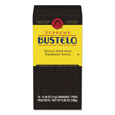 Cafe Bustelo, Espresso Style Coffee Pods, 18/Box, 6 Boxes/Carton