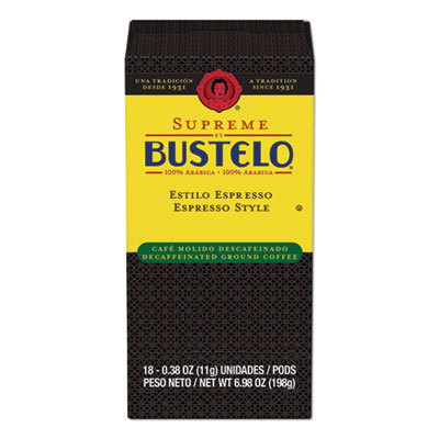 Cafe Bustelo, Espresso Style Decaf Coffee Pods, 18/Box