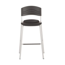 CafeWorks Graphite Bistro Stool with Silver Base