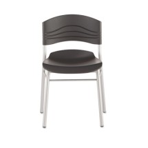 CafeWorks Graphite Cafe Chair with Silver Base, 2/Carton